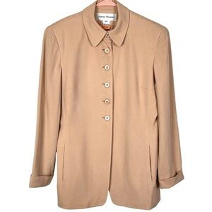 Rena Rowen 100% Silk Spring & Summer Career Long-Line Blazer Size 6